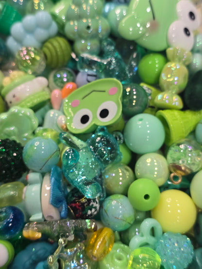 Green Mix beads and focals