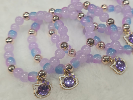 Glass beads HK head purple