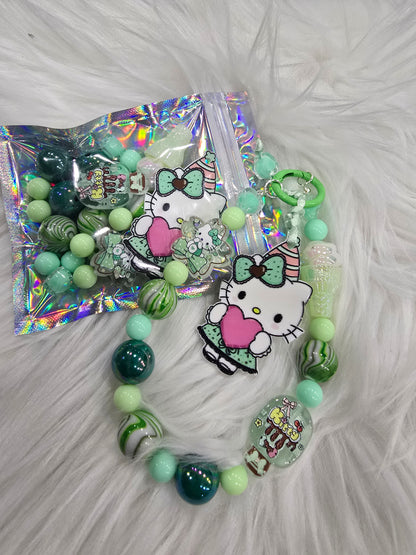 DIY Phone & Bag Keychain Kit - HK pink heart
