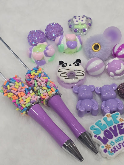 DIY Beadable pens Kit Purple