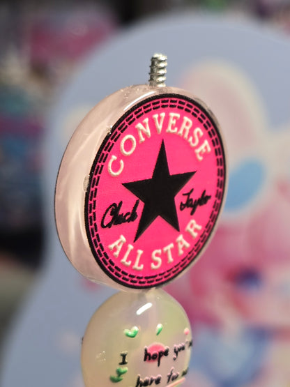 Acrylic Focal beads- converse pink