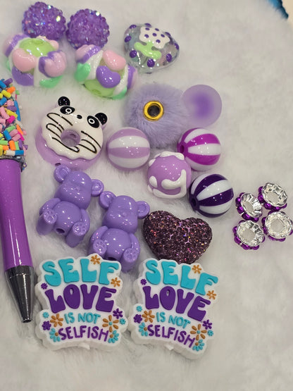 DIY Beadable pens Kit Purple