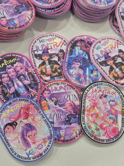 KPOP Dhunter - huntrix Laser Acrylic keychain with hole 6pcs in 1 pack