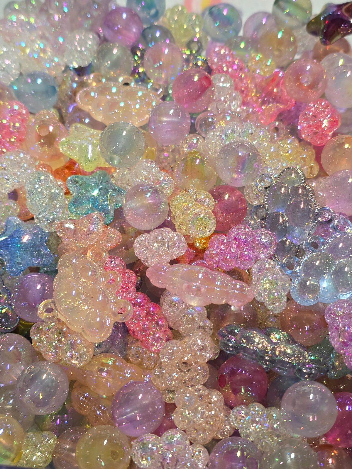 Character Theme Mix Beads-crackle cloud and round beads