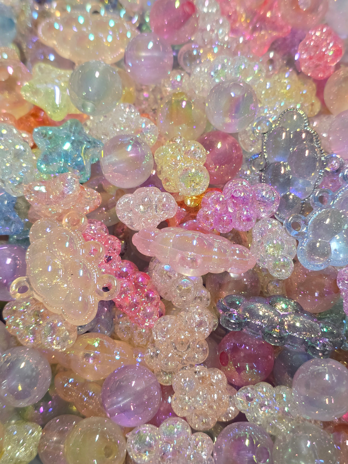 Character Theme Mix Beads-crackle cloud and round beads