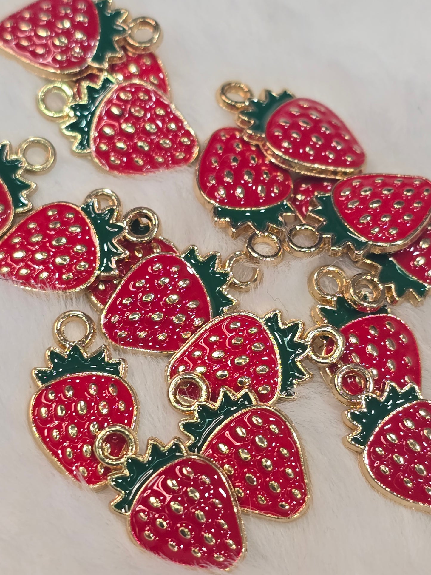 Strawberry -Metal Charm Pendant