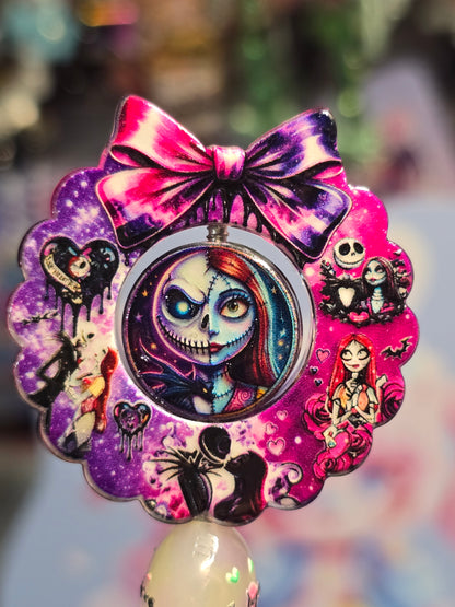 Acrylic bow set Focal- jack and sally halloween
