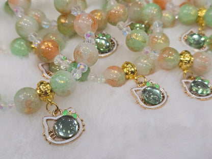 Glass beads HK head green