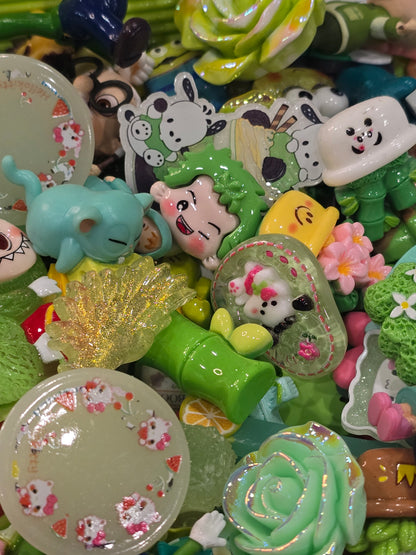 Green Mix Charms flat back