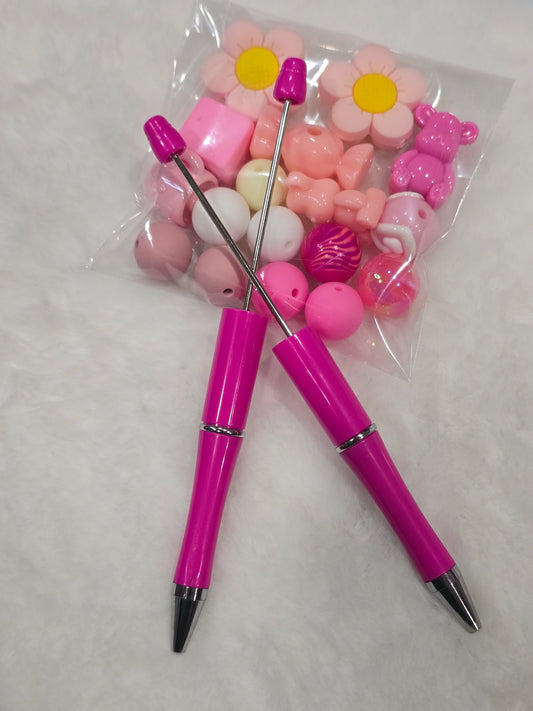 DIY Beadable pens Kit Pink