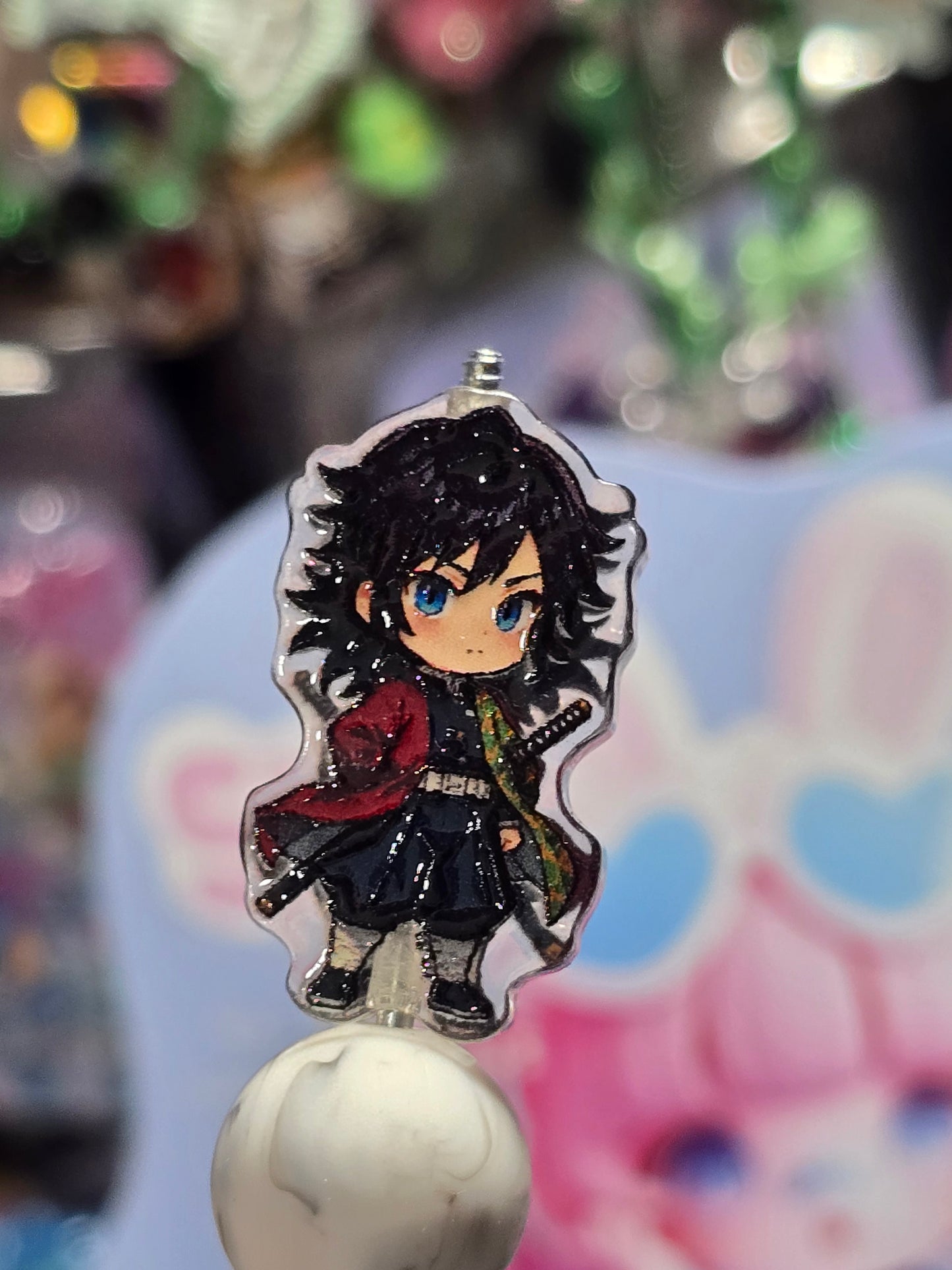 Acrylic Focal beads- demon slayer boy