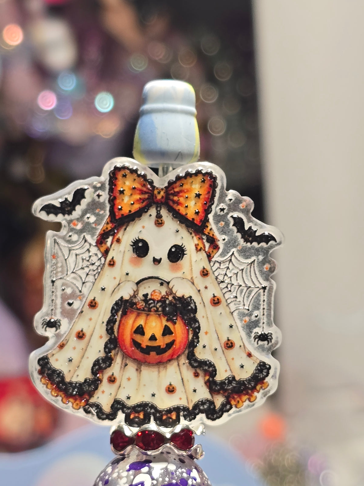 Acrylic Focal beads- cute pumpkin ghost