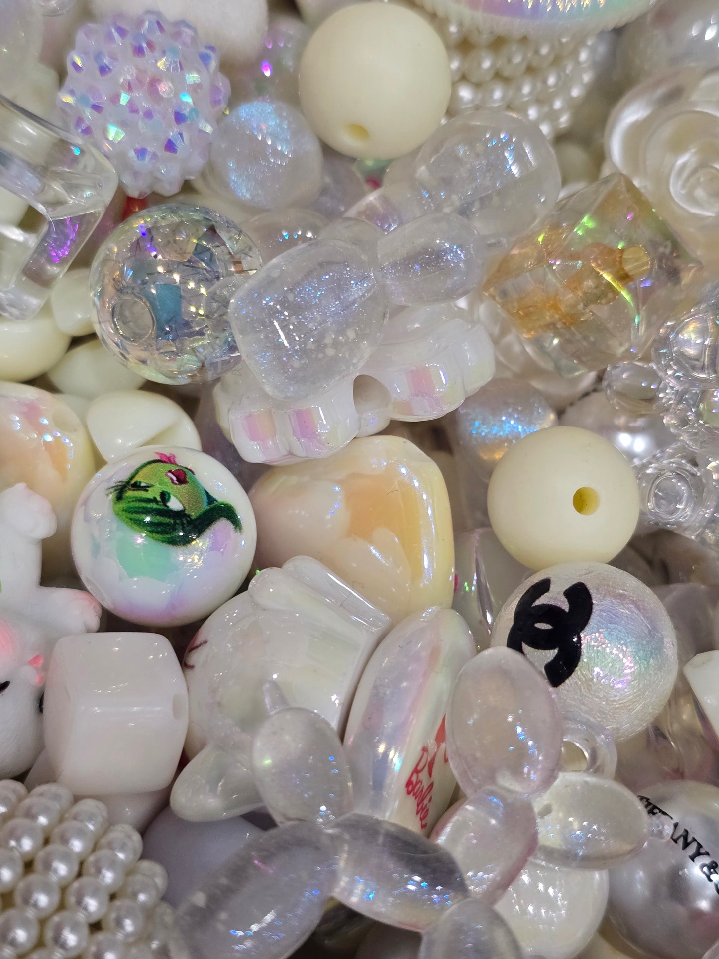 White Mix beads and focals