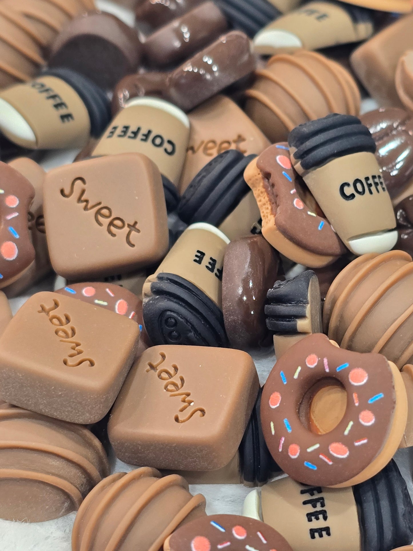 Coffee resin charms