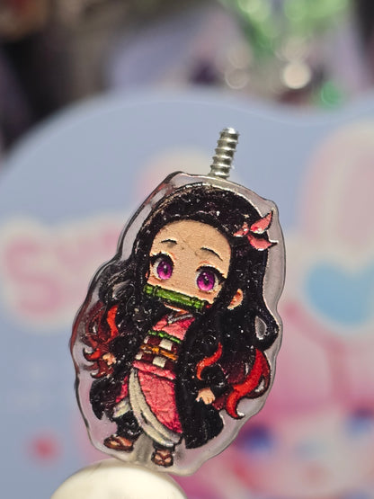 Acrylic Focal beads- Nezuko