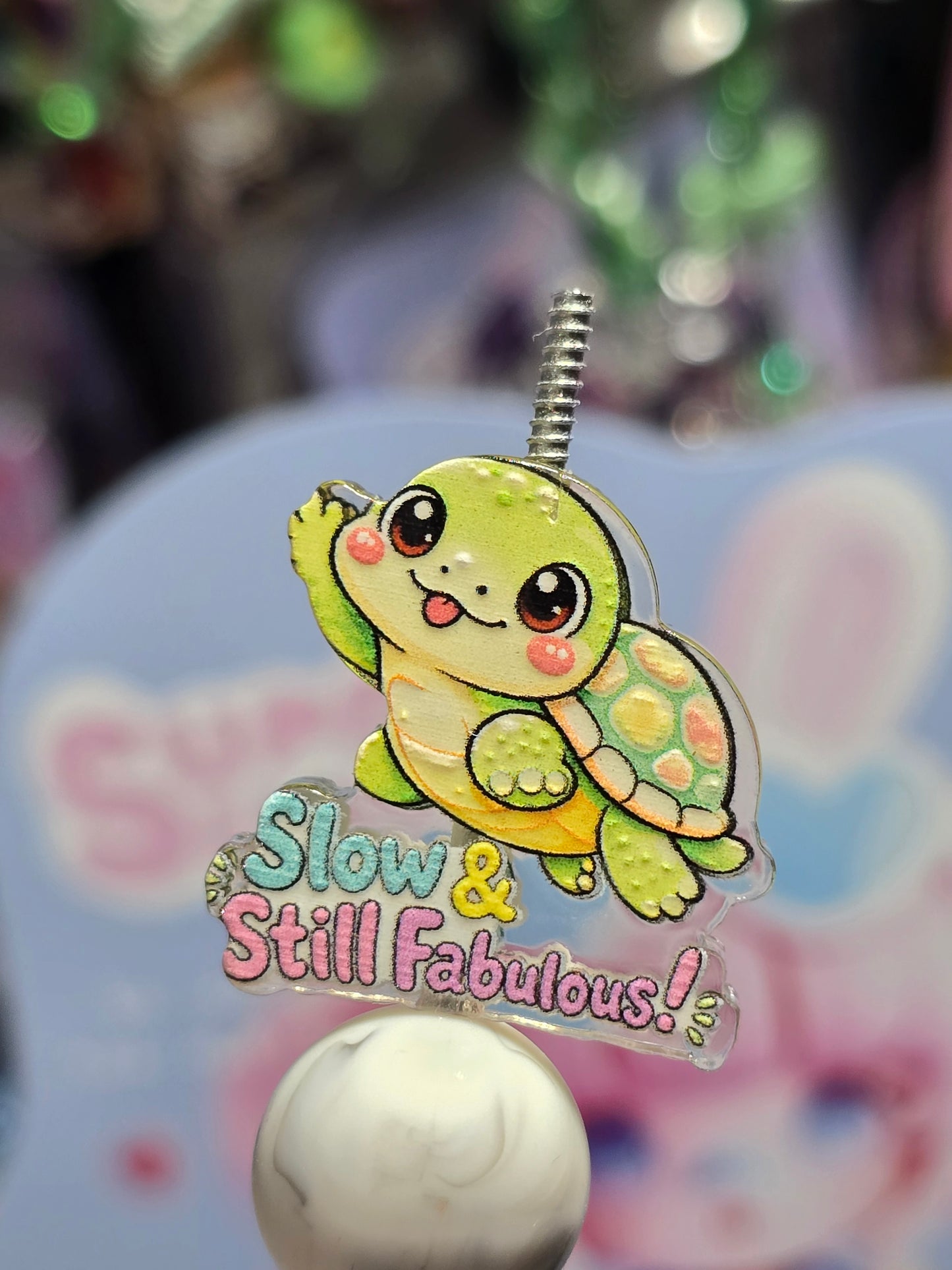 Acrylic Focal beads- cute turtle