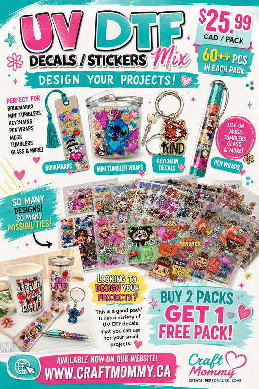 UV DTF Decals Bundle mix 60pcs +++