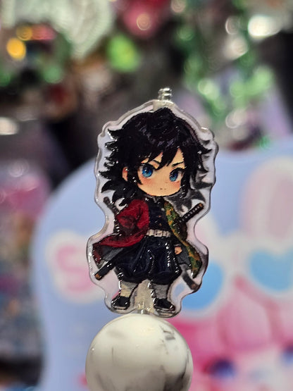 Acrylic Focal beads- demon slayer boy