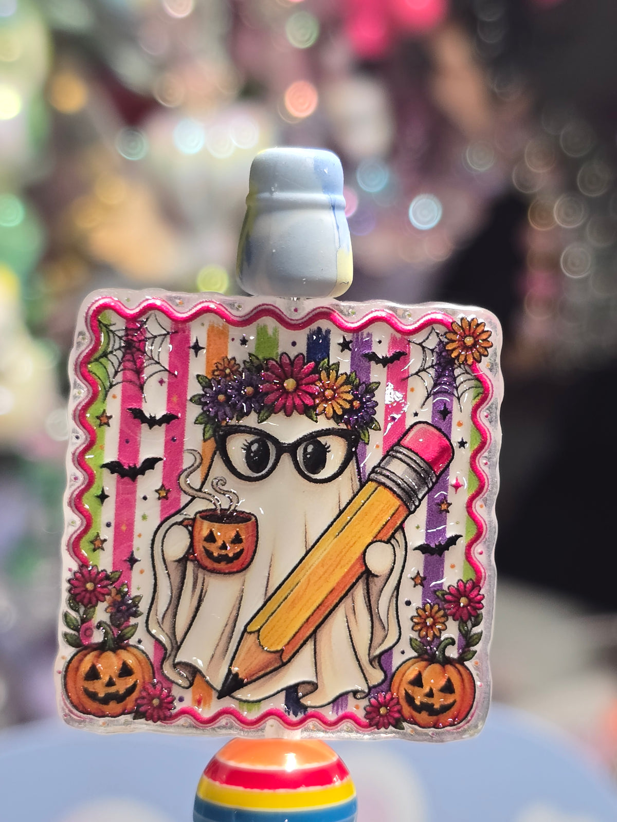 Acrylic Focal beads- Ghost pencil