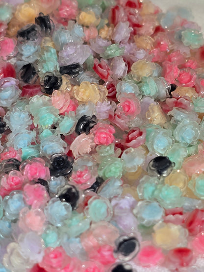 Glow in the dark flowers- Small Decorative Charms 10grams