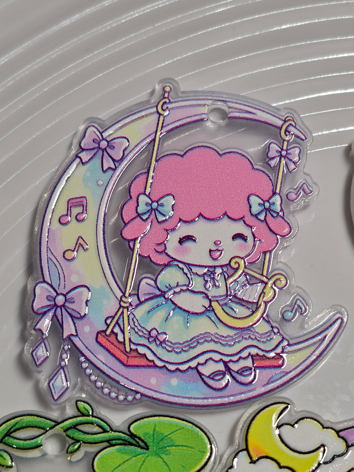 Acrylic Pendant: Sansan family on a swing