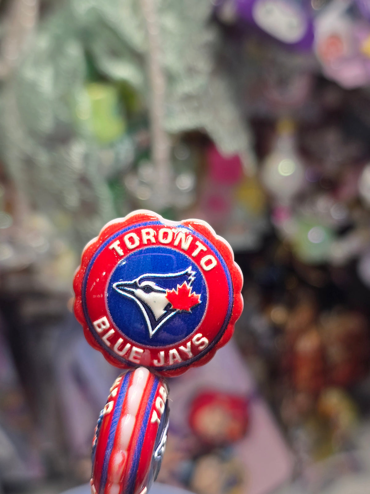 Acrylic Focal beads- Blue Jays