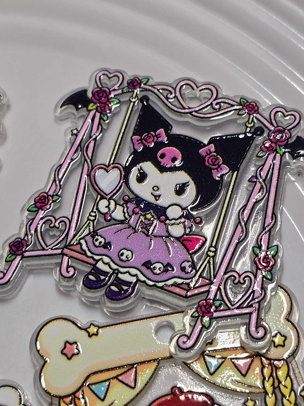 Acrylic Pendant: Sansan family on a swing
