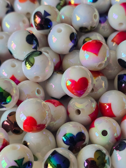 Acrylic beads 16mm hearts and queens