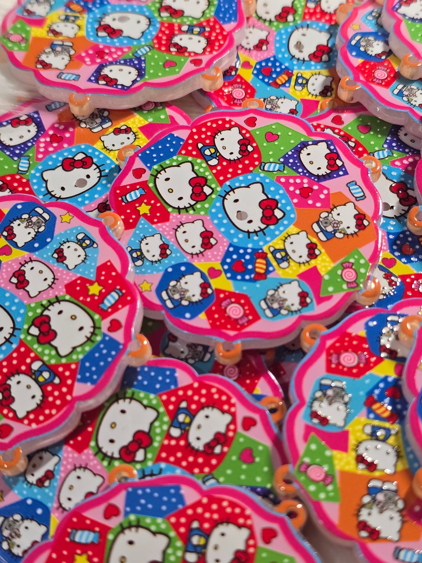 HK round plate focal beads with hook
