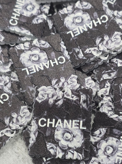 Square Black Floral CC Acrylics with hole