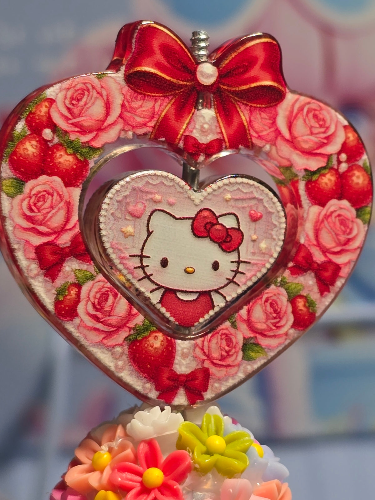 Acrylic bow set Focal - HK red heart