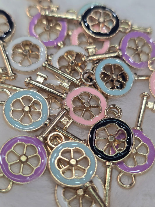 Key lock -Metal Charm Pendant