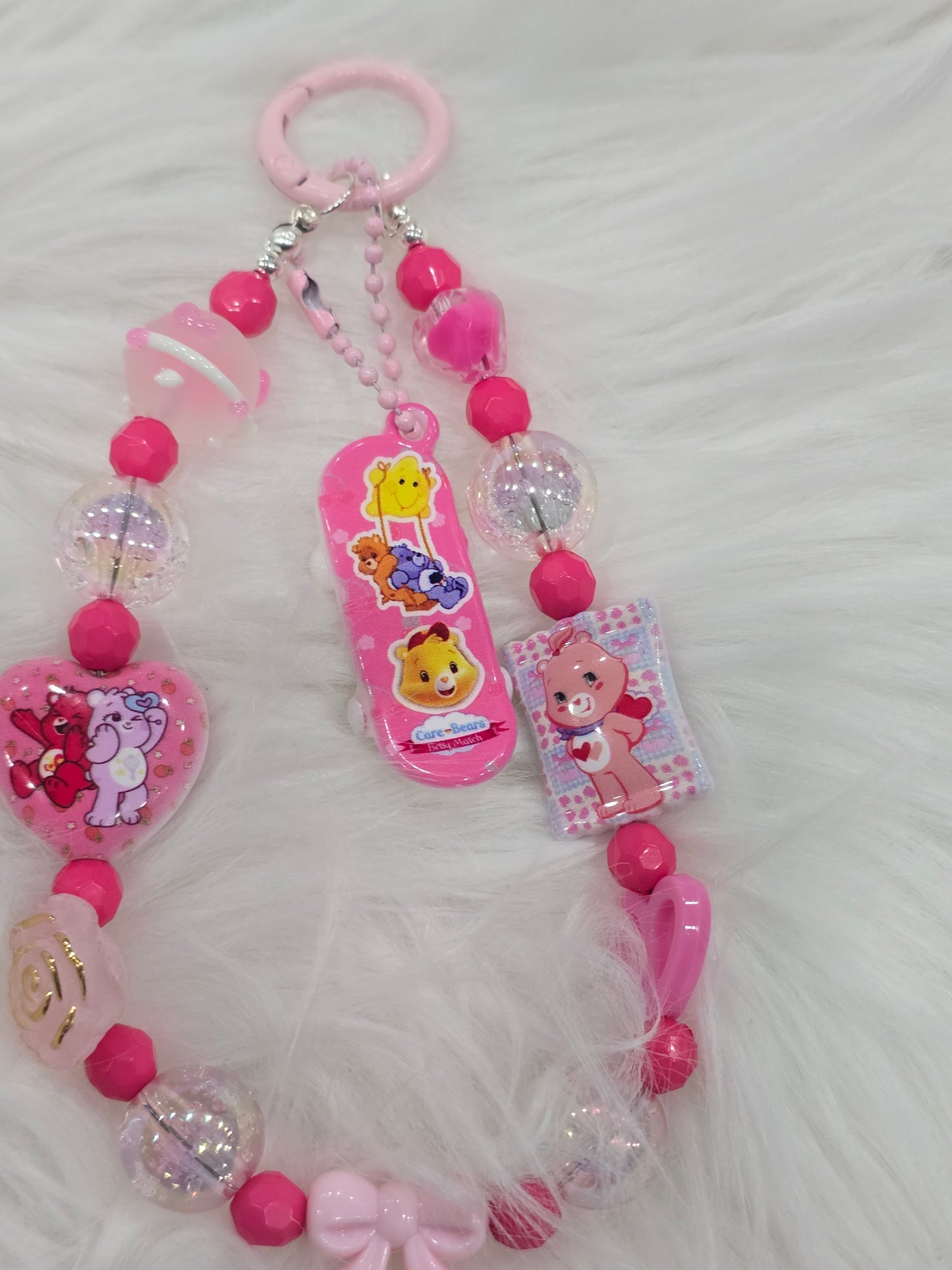 DIY Phone & Bag Keychain Kit - pink care bears