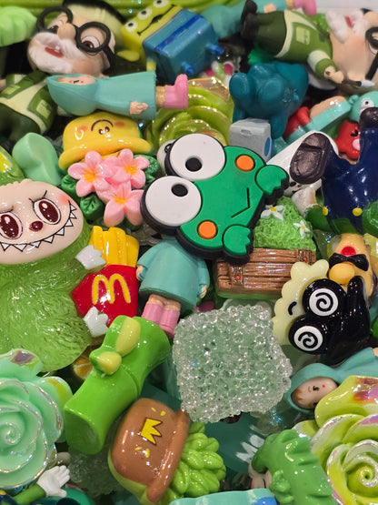Green Mix Charms flat back