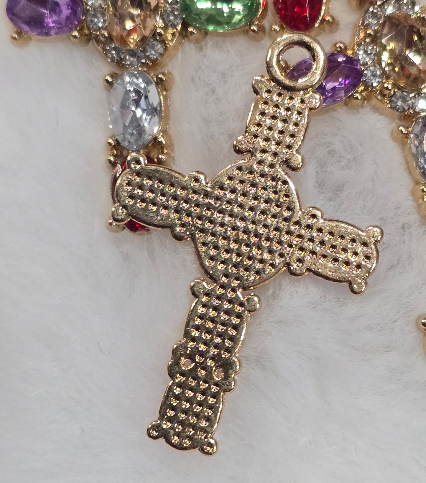 Colorful Rhinestone Cross- Metal pendant charms