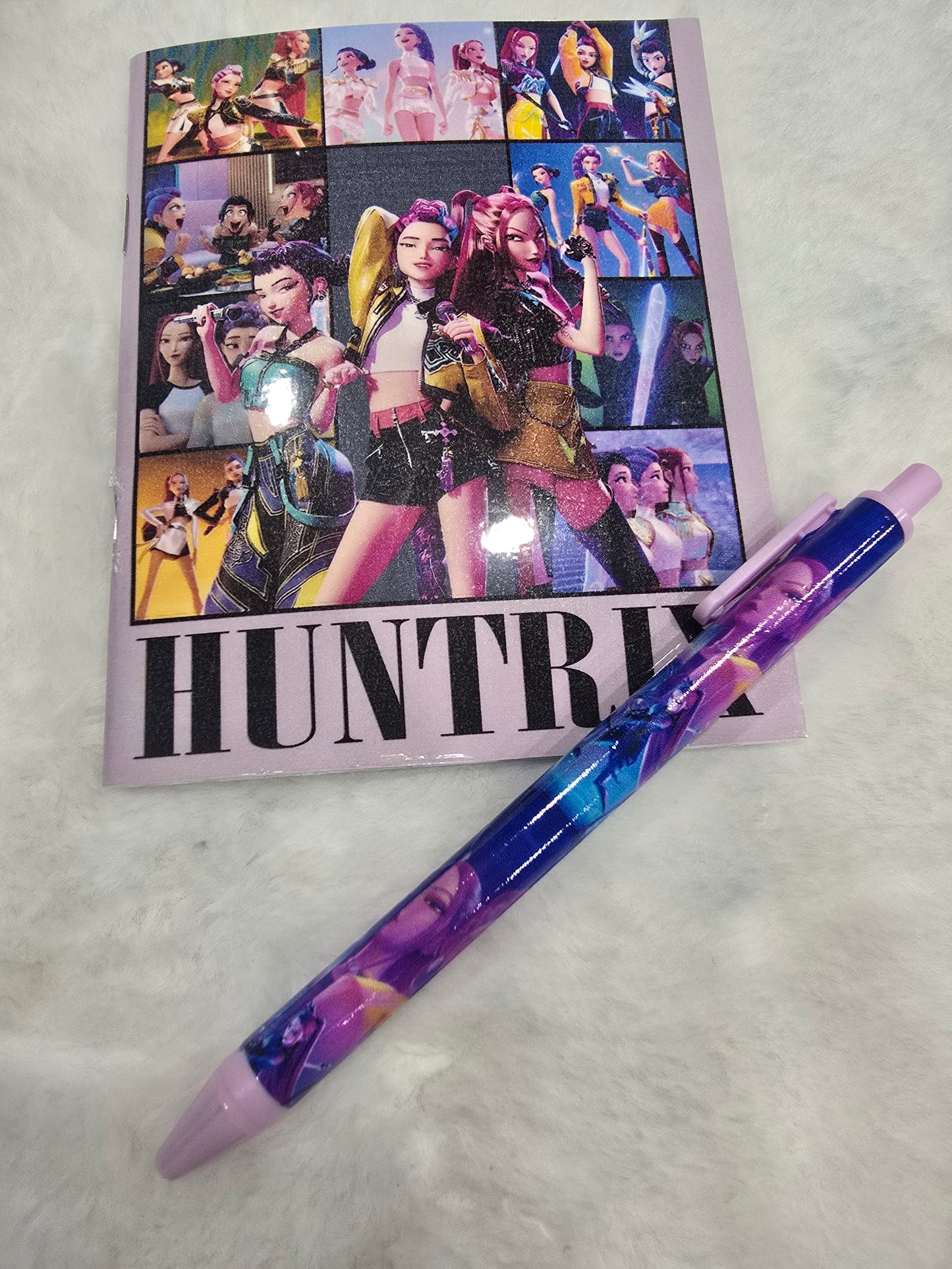 Handmade Kpop Huntrix Notebook and pen