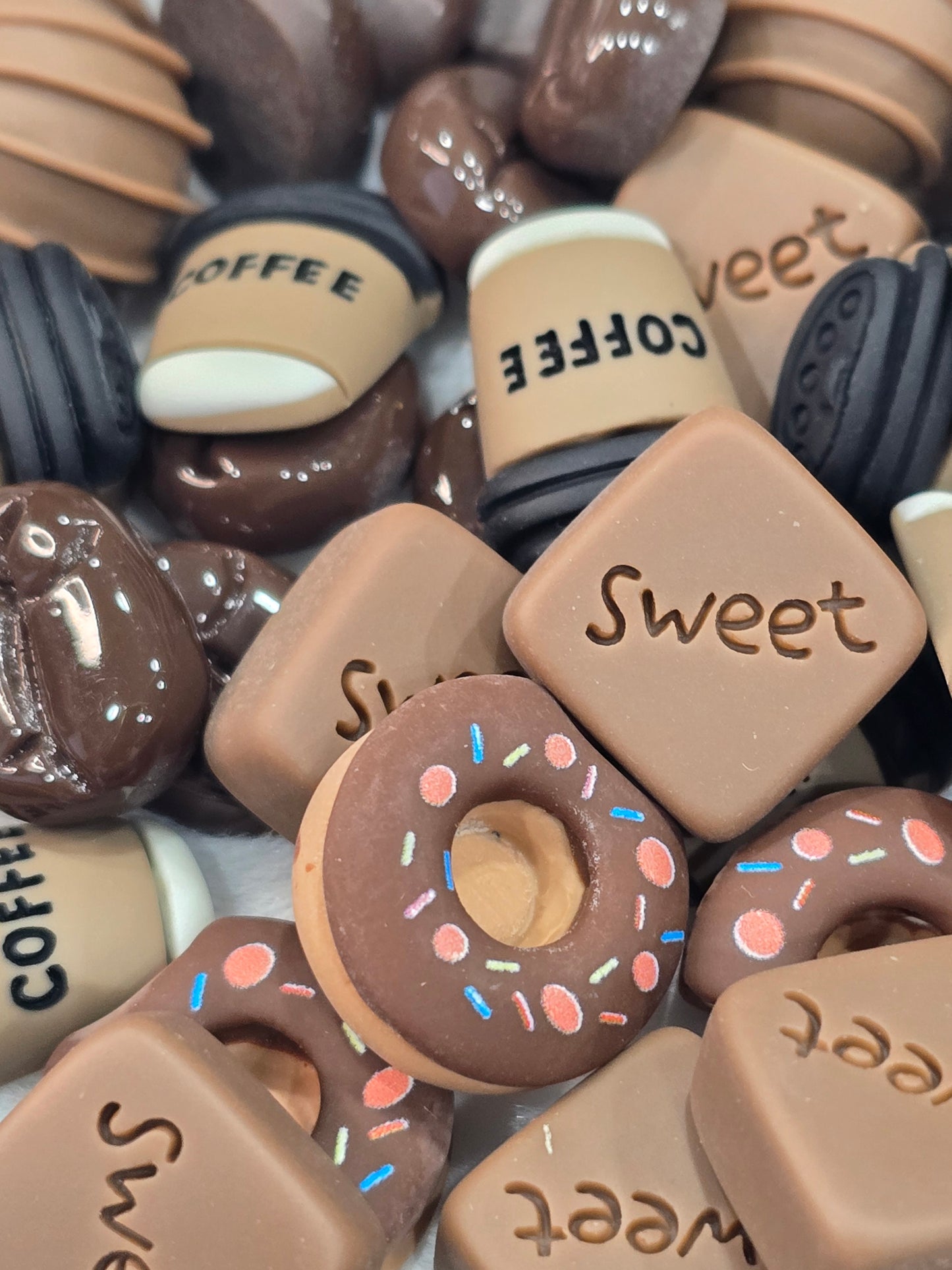 Coffee resin charms