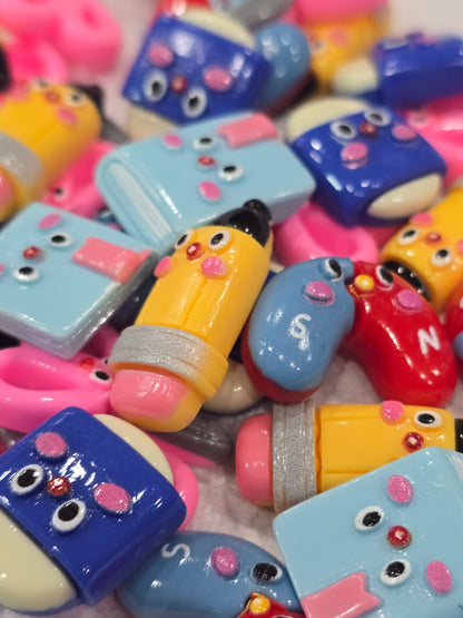 School supplies charms