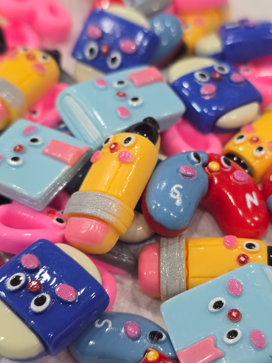 School supplies charms