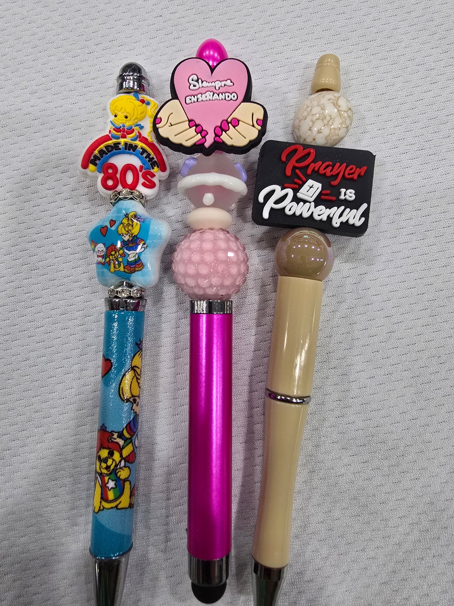 Beadable pen 3pcs mix bundle-Made in 80's ,Heart hand and Prayer is powerful