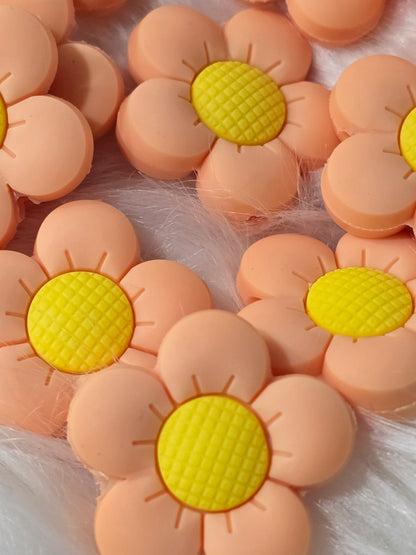 Focal Beads Light Orange and yellow flowers