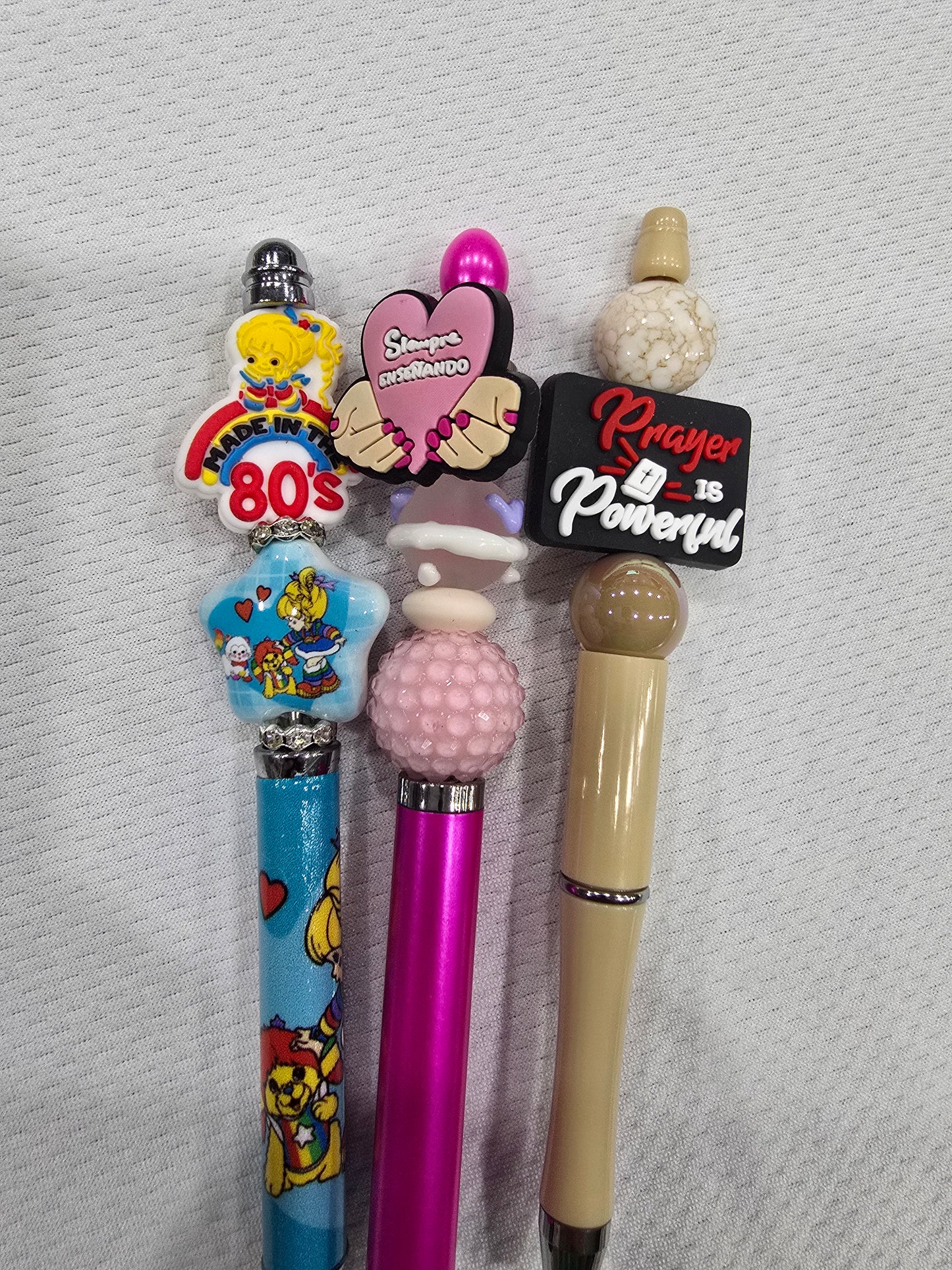 Beadable pen 3pcs mix bundle-Made in 80's ,Heart hand and Prayer is powerful