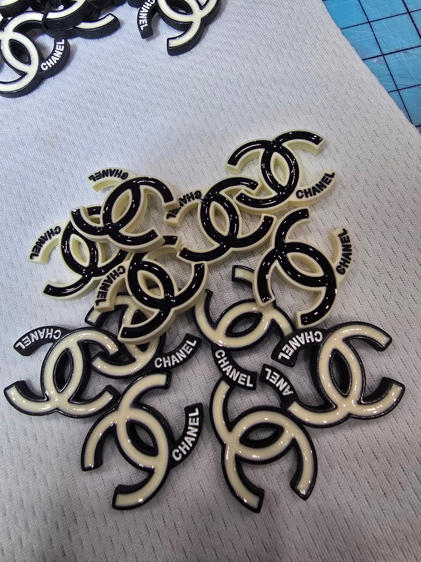 CC Black Flat back charms
