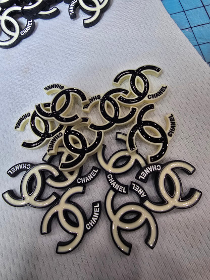 CC Black Flat back charms