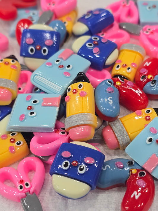 School supplies charms