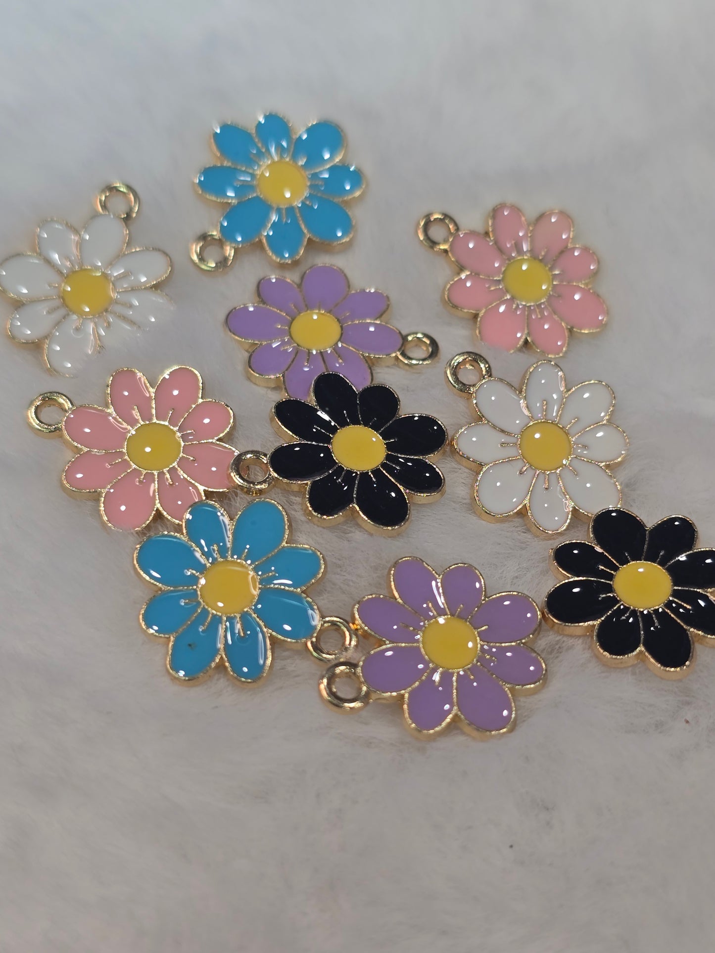 Floral  -Metal Charm Pendant