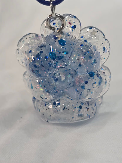 SP Flower blue - 3D Charms Keychain