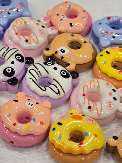 Donut animals colorful 16mm beads
