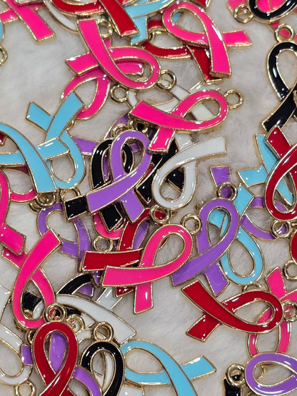 Awareness riboon- Metal pendant charms