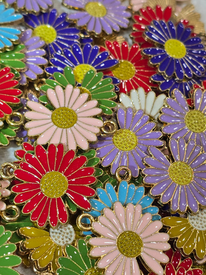 Flowers - Metal Charm Pendant